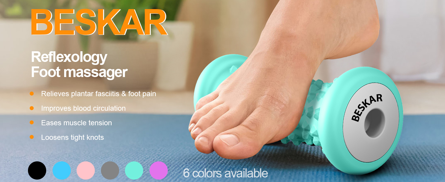 BESKAR Foot Massage Roller for Plantar Fasciitis Relief