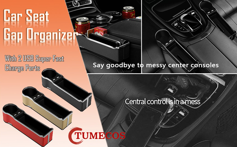 Tumecos Car Seat Gap Organizer Multifunctional with Small