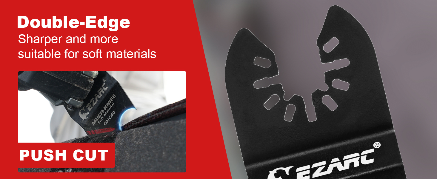 EZARC Oscillating Multi tool Hook Knife Blade, 3PCS Multitool Saw Blades for Cutting Soft