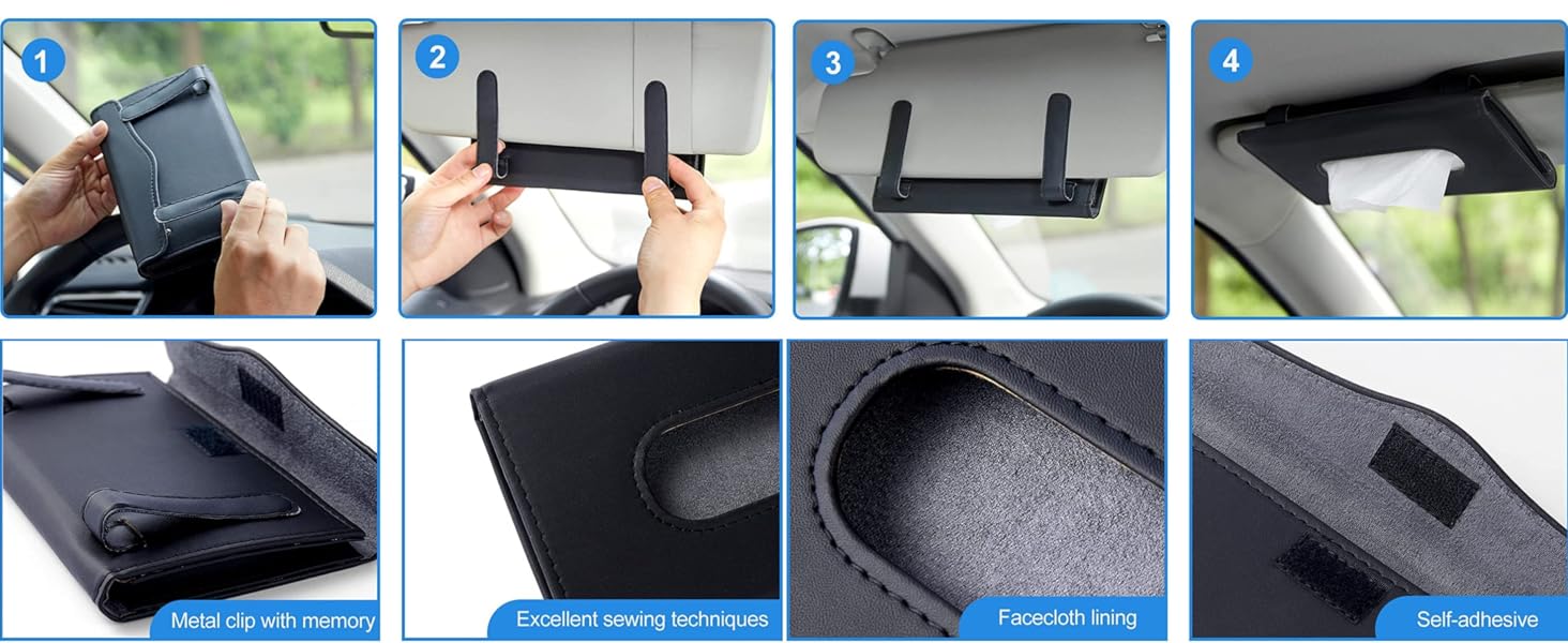SPN-RECPP Car Tissue Holder, Sun Visor Tissue Holder, Car Visor Tissue Holder