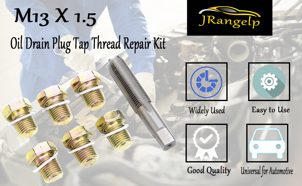 JRangelp 13PCS M13 X 1.5 Oil Drain Plug Tap Thread Repair