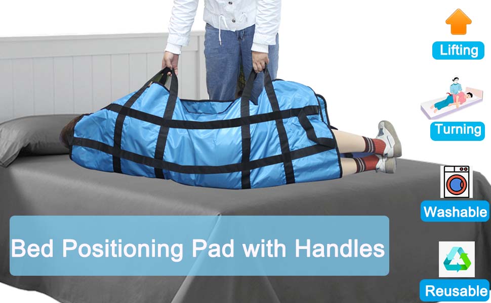 Positioning Bed Pad with Handles 48" X 40"Elderly Lifting