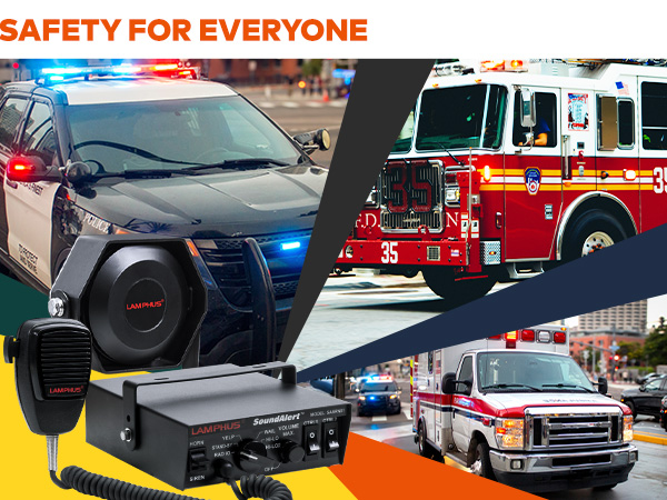 LAMPHUS SoundAlert SASP03 100 Watt Slim Speaker and Siren Kit On Vehicles