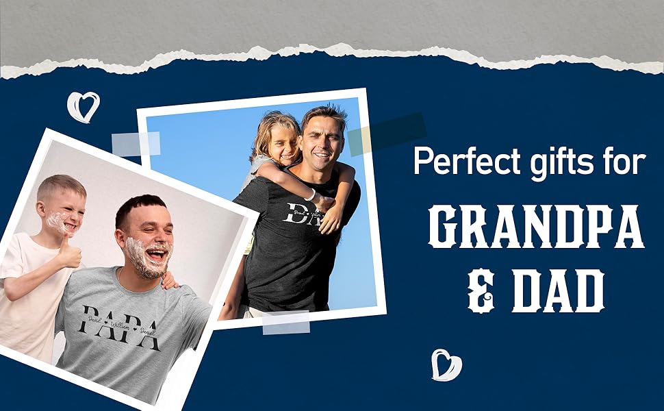 customized fathers day t shirt personalized custom dad men daddy kids names gifts grandpa papa papaw