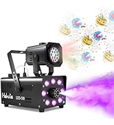 Fog Machine,HAKUTA Smoke Machine and LED Projector Light with 6pcs Slides Pattern Light,13 Colorf...