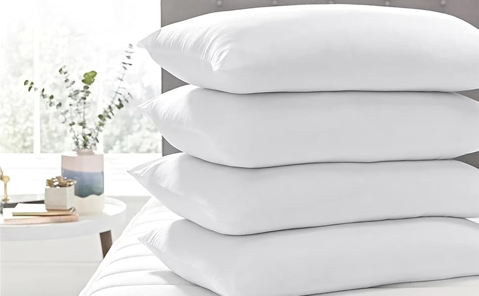 Luxury Goose feather pillows 4 Pack Bed Pillows for Neck and Shoulder Pain Relief 4 pack