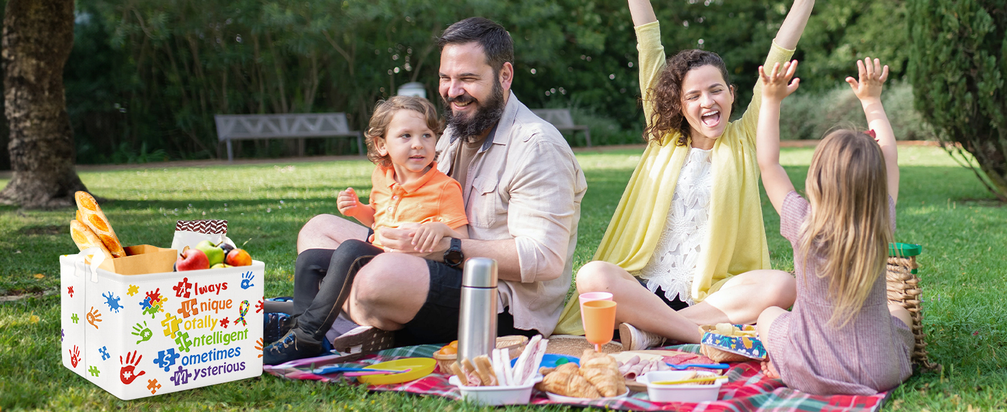 Rainbow Kid Handprint Kid Toy Storage Basket