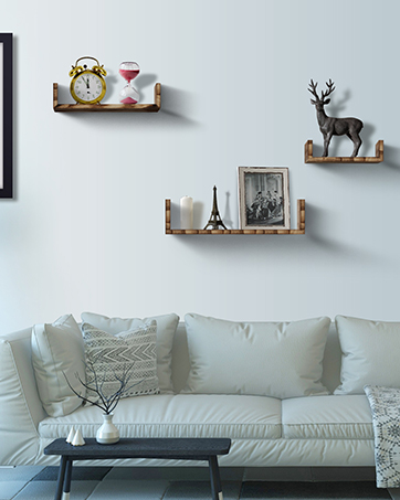 Wooden float shelves