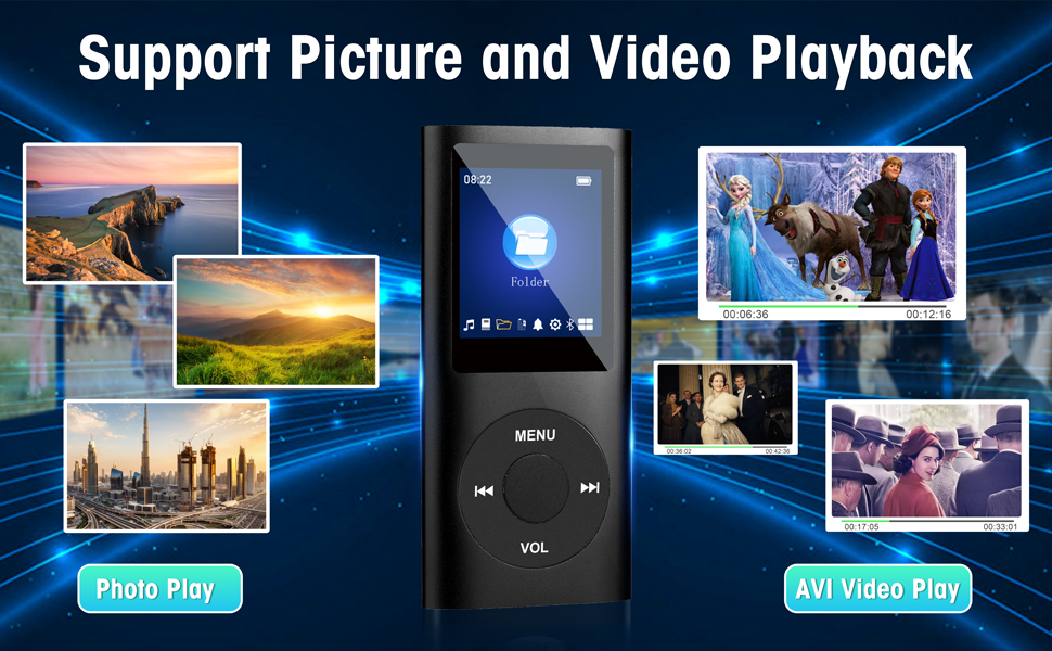 Portable Music Player MP3 Player with Bluetooth 5.0,32GB TF