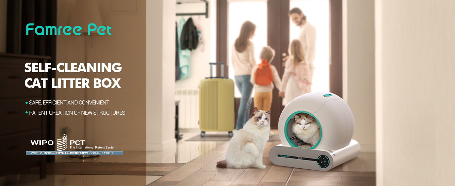 (2023 New) Famree Pet Smart SelfCleaning Cat Litter Box, Automatic Cat Litter