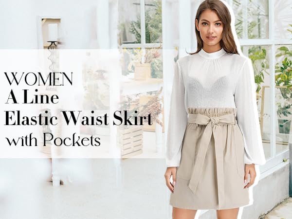 Amazon.com: KANCY KOLE Women Bowknot Tie Waist Casual Skirts