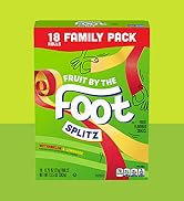 Fruit By The Foot Splitz Fruit Flavored Snacks, Watermelon and Lemonade, Family Pack, 18 Rolls, 1...