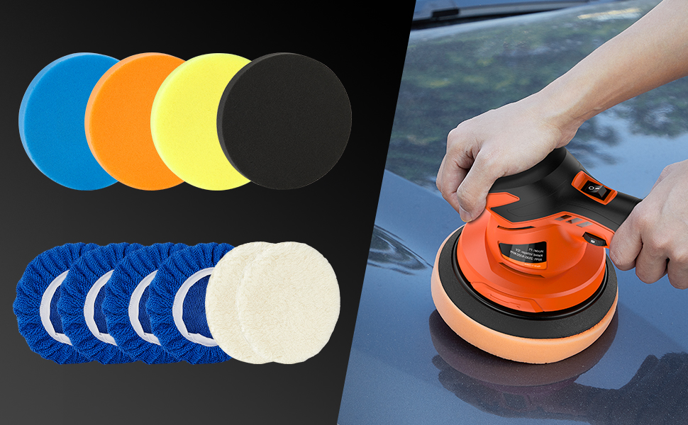 olmlmo Polishing Pads, Orbital Buffer Polisher 6 Inch