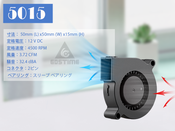 Amazon.co.jp: GDSTIME シロッコファン、2PCS 50mm x 15mm 12V