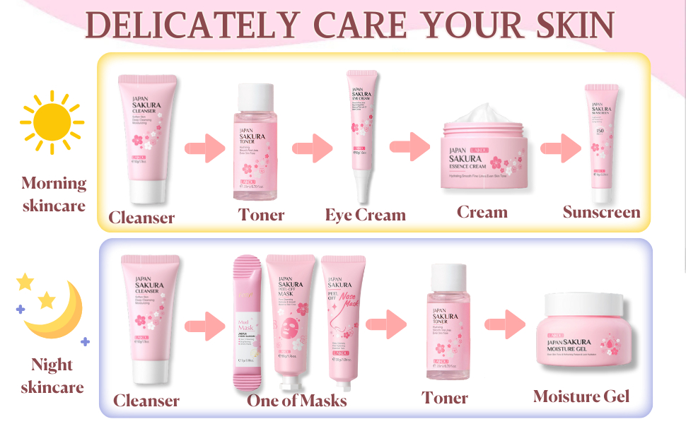 12pcs Sakura skincare set