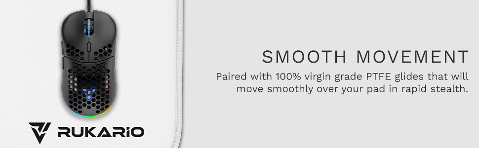 rukario gaming smooth movement mouse ptfe feet virgin grade