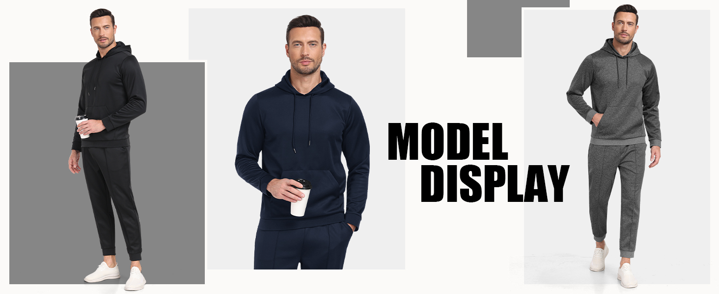 MoFiz Jogginganzug Herren Trainingsanzug Sportanzug mit Kapuze Freizeitanzug