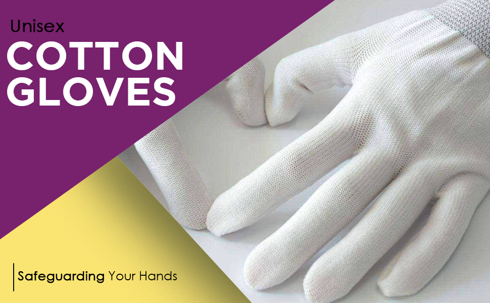 HEISHI Unisex Cotton Gloves Reusable Gloves Hand Protection Multi