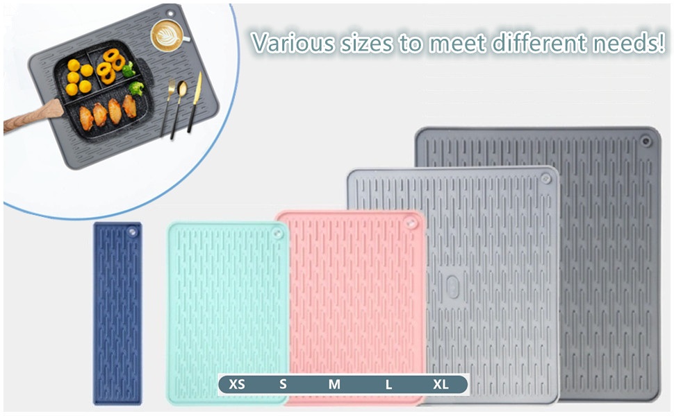 IYYI Dish Drying Mat for Kitchen Counter, Silicone Dish