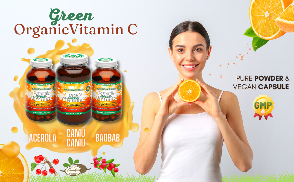 Rich Source of Natural Vitamin C from Certified Organically Grown Acerola, Baobab & Camu Camu