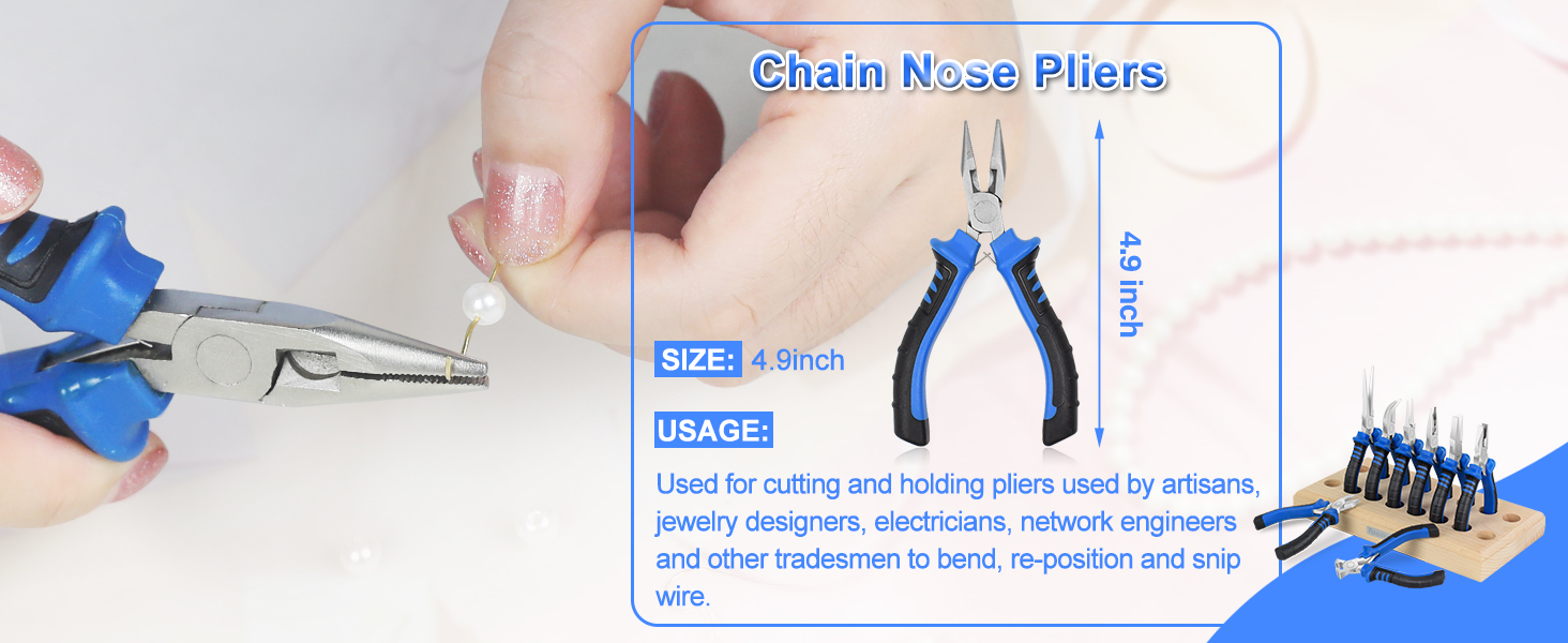 chain nose pliers