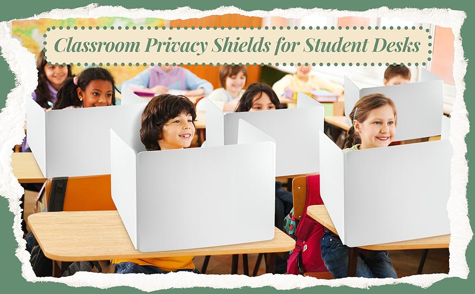 4 Pack Classroom Privacy Shields for Student Desks, Plastic Privacy Boards Privacy