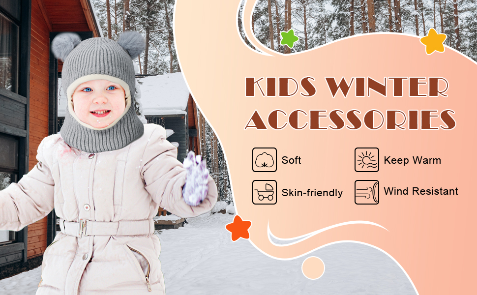 Kids Winter Hat Scarf Set
