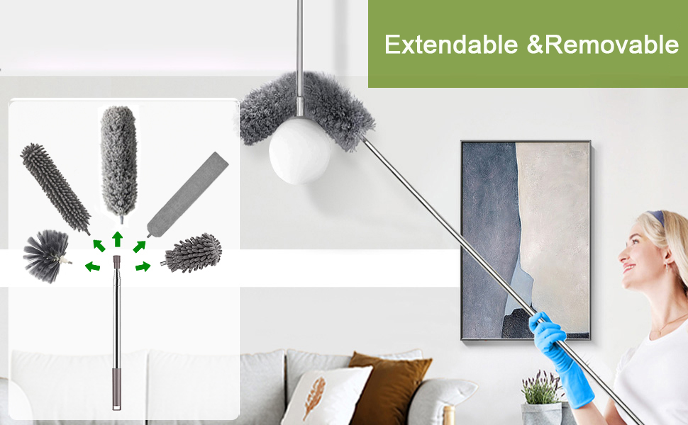 Feather Duster for Home, Extendable Dusters for Cleaning 30 to 100