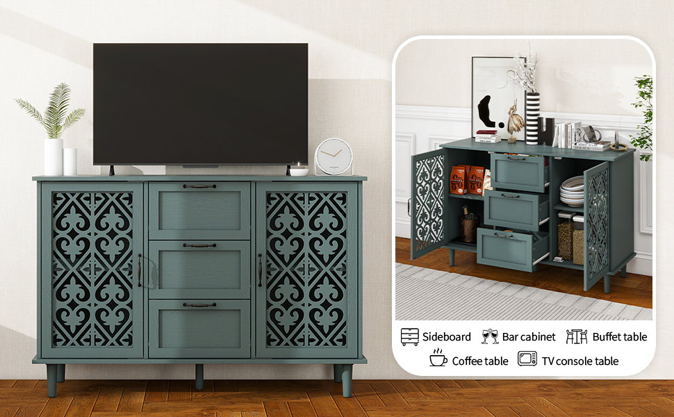 mixtavie Sideboard Buffet with Storage Hollow