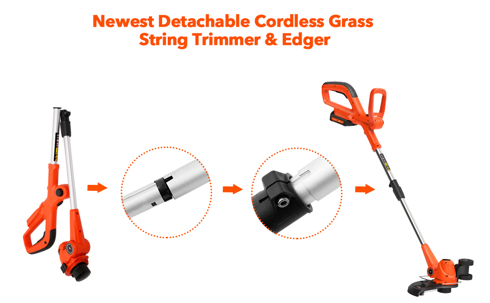 PAXCESS 20V 10Inch Cordless String Trimmer/Lawn Edger