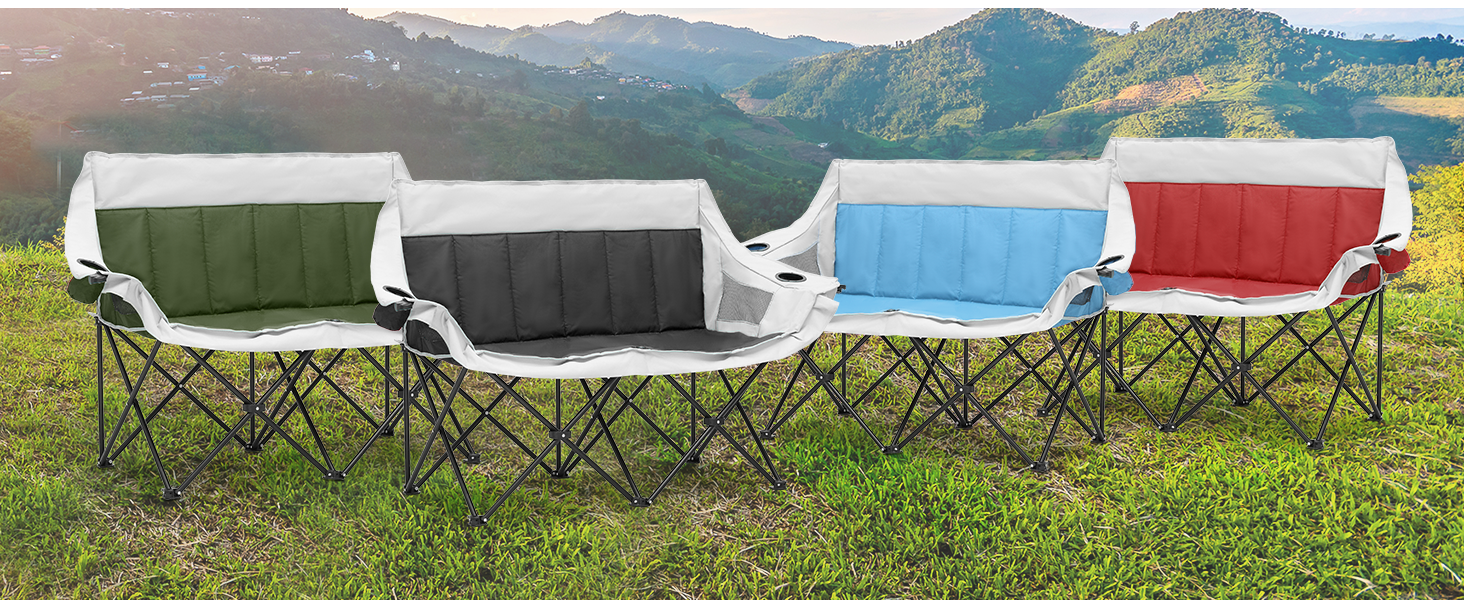 Magshion 40Inch Folding Double Camping Loveseat HeavyDuty