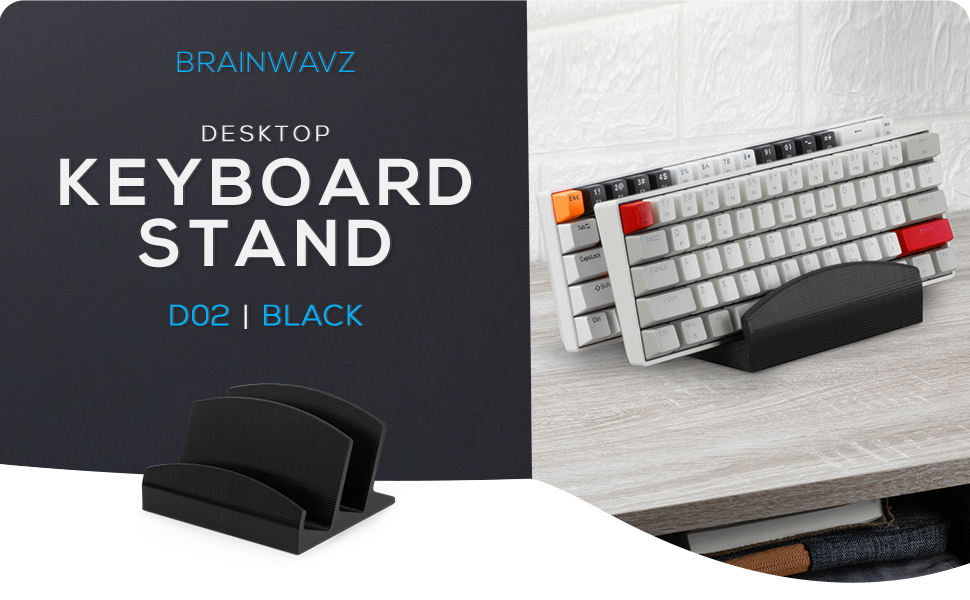 BRAINWAVZ Dual Desktop Keyboard Stand Holder, Suitable for Small Gaming Keyboards