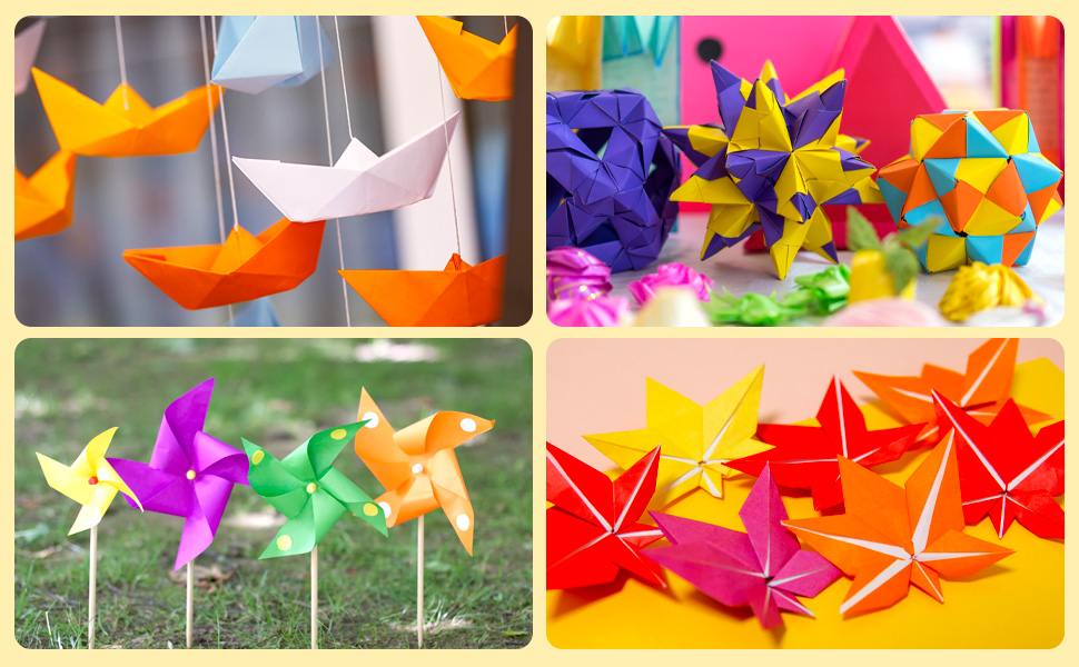 JIANTA Origami Paper, 100 Sheets 20x20cm and 100 Sheets 15x15cm