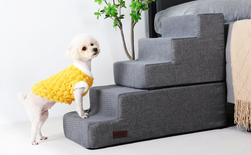 5Step Dog Stairs for High Beds, NonSlip Pet Steps for