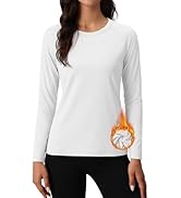 MAGCOMSEN Women's Thermal Shirts Fleece Lined Undershirt Long Sleeve Tops Warm Workout Winter Bas...