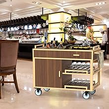 Commercial Wooden Restaurant Service Cart