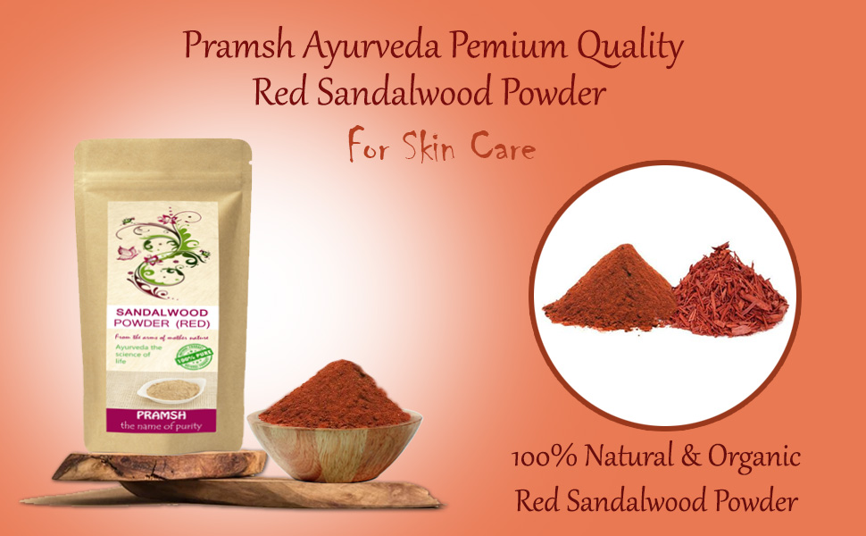 Pramsh Ayurveda 100 Natural Red Sandalwood (Lal Chandan) Powder For