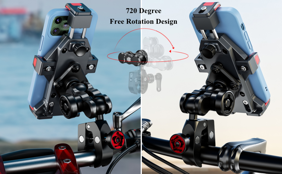 Metal phone mount for motorcycle bike ATV UTV scooter