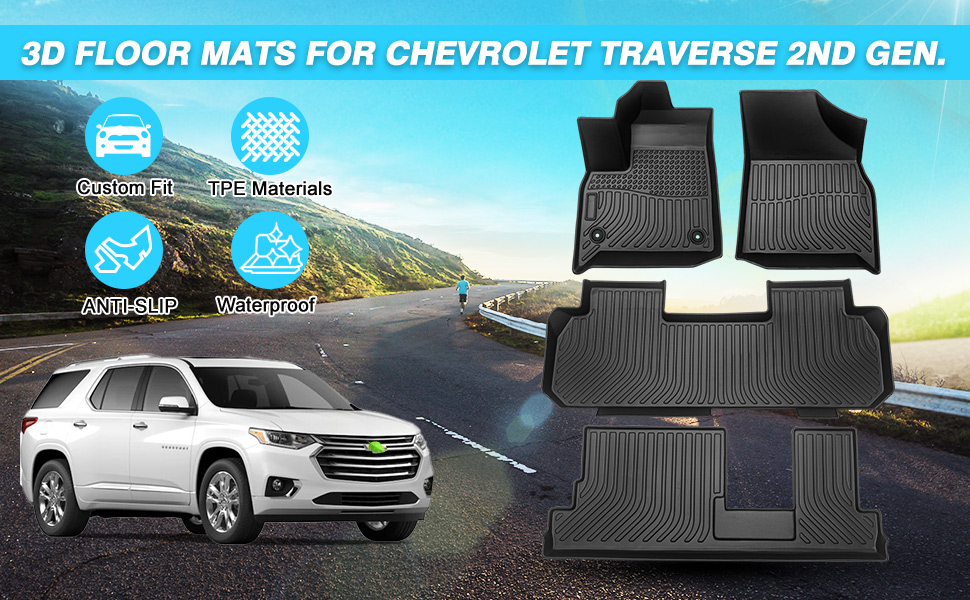 Sunsdrew Floor Mats for 20182023 Chevrolet/Chevy Traverse