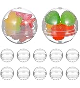 Ciieeo 100pcs Gumball Vending Machine Capsules Empty Round Clear Capsule Transparent Plastic Baub...