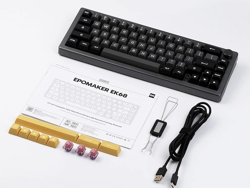 EK68 65% Wireless Gaming Keyboard, Hot Swappable