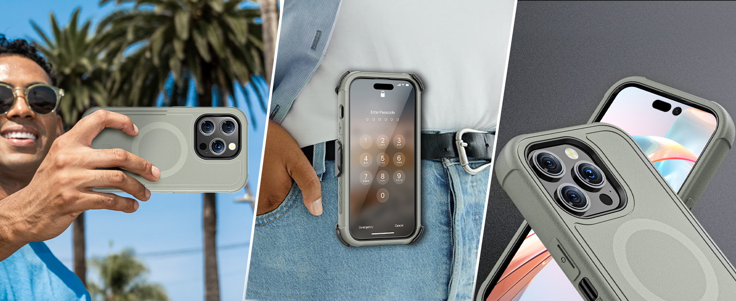 FOR iPhone 15 Pro Case 6.1” Gray