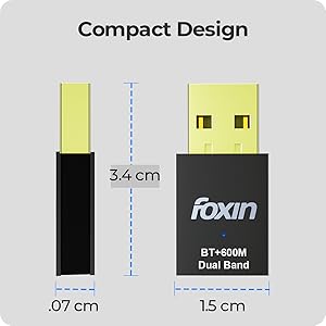 FOXIN WIRELESS USB BT+WiFi ADAPTER FWD 600B