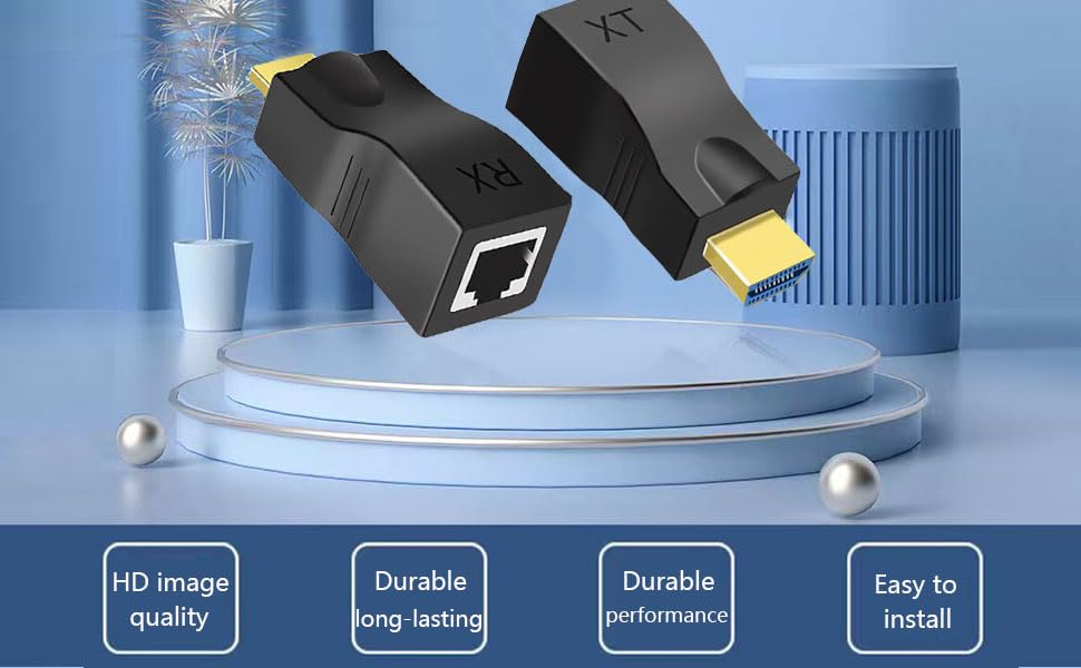 Hdmi Extender Over Ethernet Cat 6/ 7/ 8 Cable