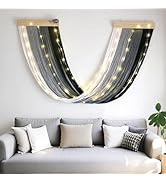 OakHaomie Macrame Fairy Lights Battery Operated with Remote,Large Macrame Wall Hanging with 20ft ...