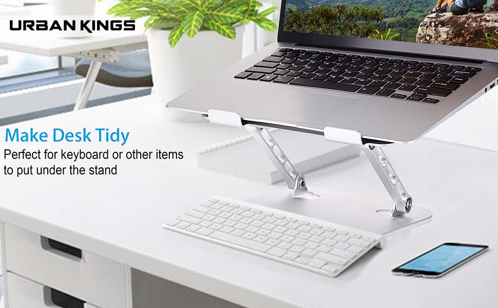 URBAN KINGS Aluminum Laptop Stand, Ergonomic Adjustable Notebook Stand, Riser Holder Computer Stand Compatible More 10-15.6" Laptops 67 1