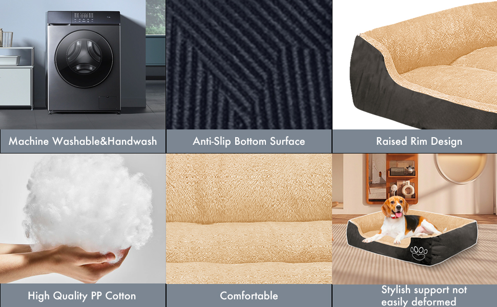 Dog Cat Bed Soft, Large, Warm and Soft Pet Cosy Anti Anxiety Beds with