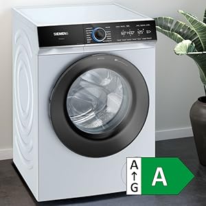 Masina de spalat rufe Siemens, 9 KG, 1400 RPM, SpeedPack XL, Anti Stain System, Home Connect, LED DirectTouch, iQDrive, Alb, iQ700, WG44B2040 5 Mașină de spălat Siemens WG44B2040, clasa de eficiență energetică A