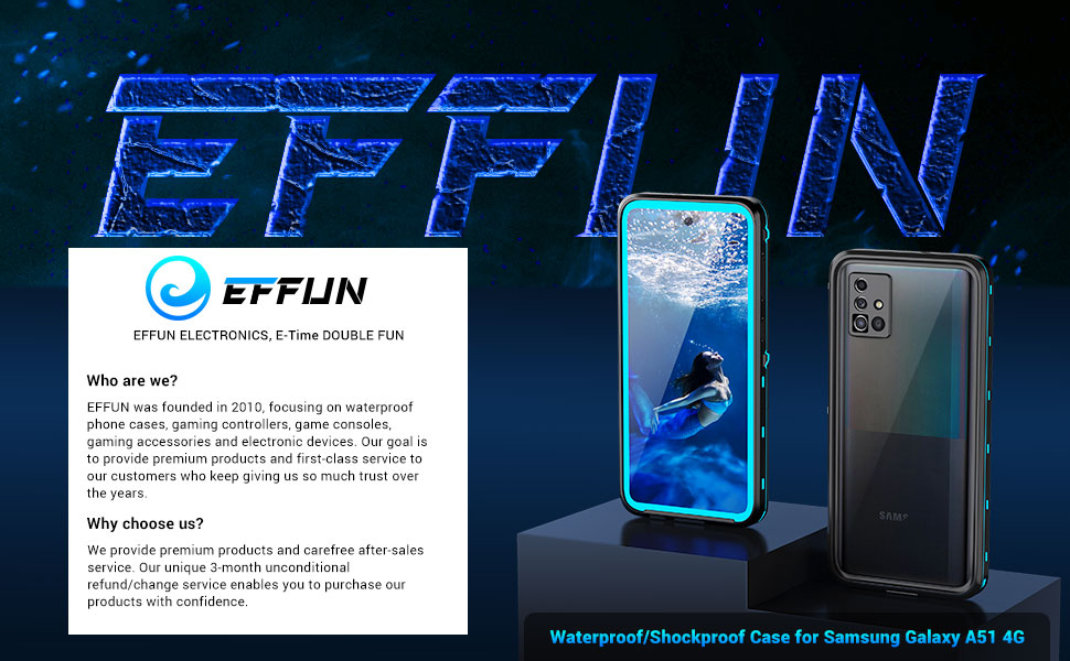 EFFUN Waterproof Case for Samsung A51 4G Waterproof Case 6.