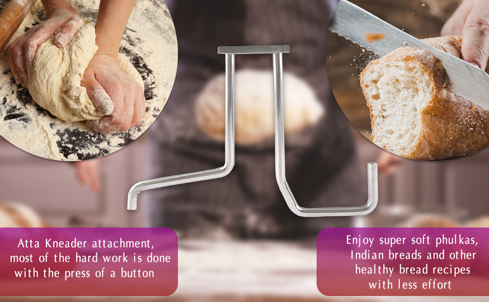 Atta Kneader Attachment For Smart Fingers Comfort Plus MINI (1.25L) Wet